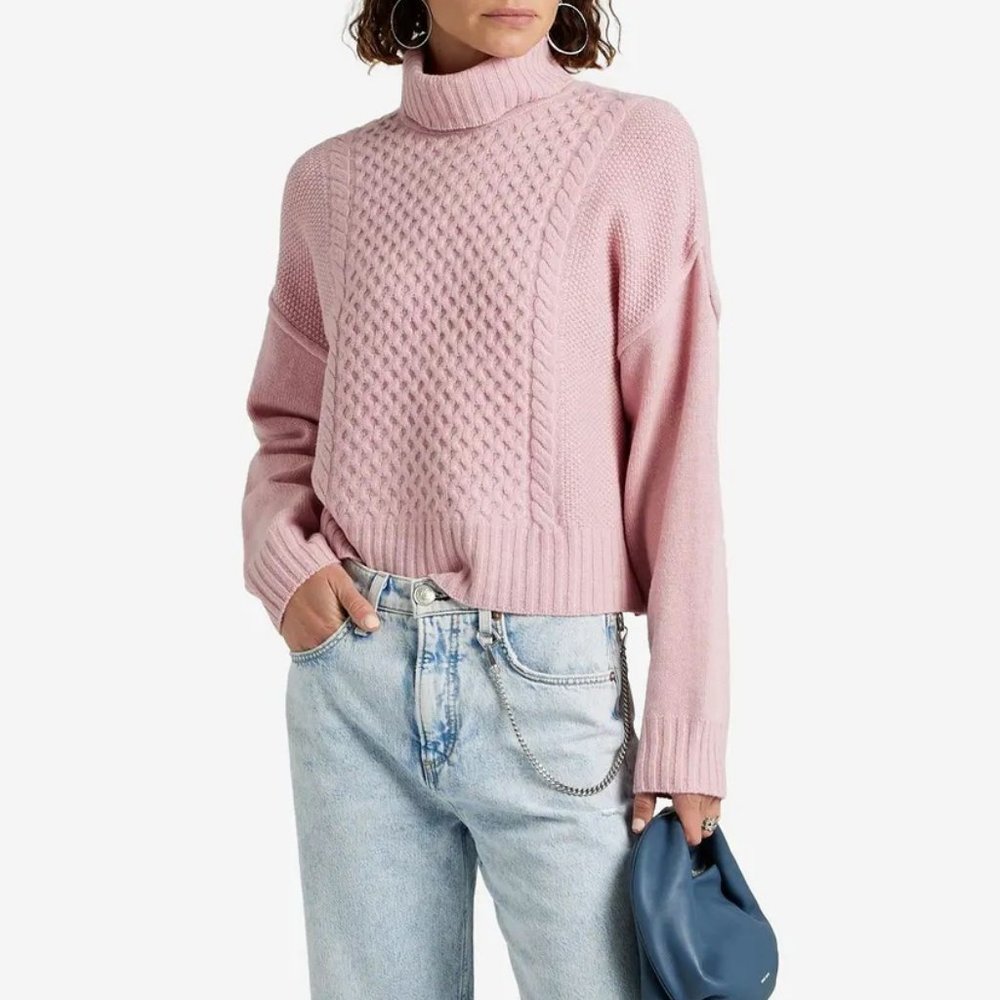 NWT ATM Anthony Thomas Melillo Wool Sweater, Medium, Blush Pink